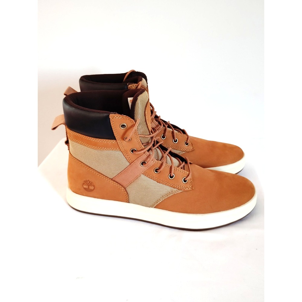 Timberland Square Davis Chukka Boots Tan Leather Textile Men 9.5 Streetwear NWOT